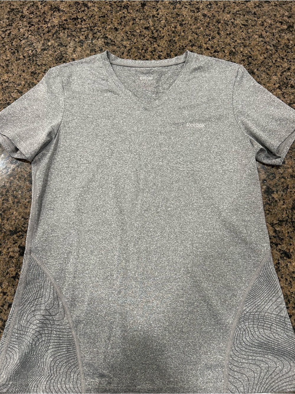 Reebok Women’s Heather Grey V-Neck Athletic Tee